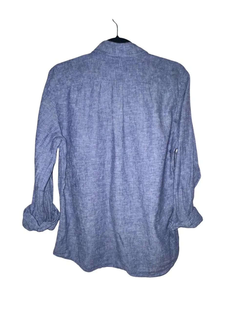 GAP Medium Blue Linen Button Down Shirt Lightweight Coastal Classic Casual - Picture 3 of 5